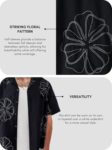 DHRUVI TRENDZ Men's Embroidery Regular fit Shirt (DT-MS-6218_Black XL) - Image 3