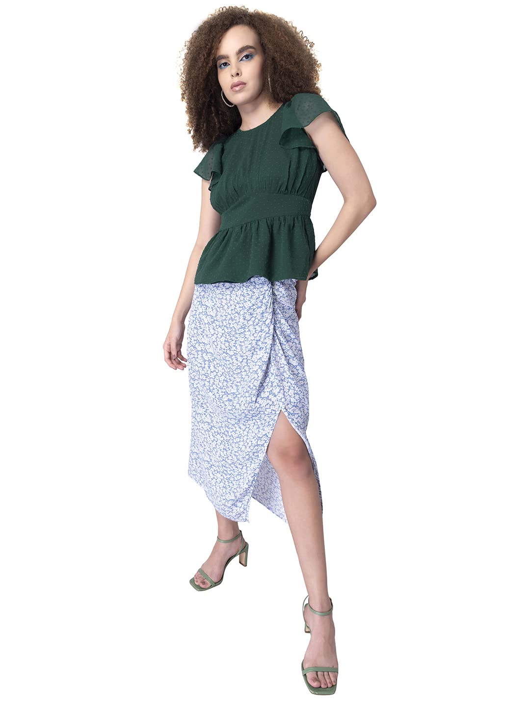 FabAlley Women's Regular Fit Western Top (TOP06084_Green XL) - Image 3