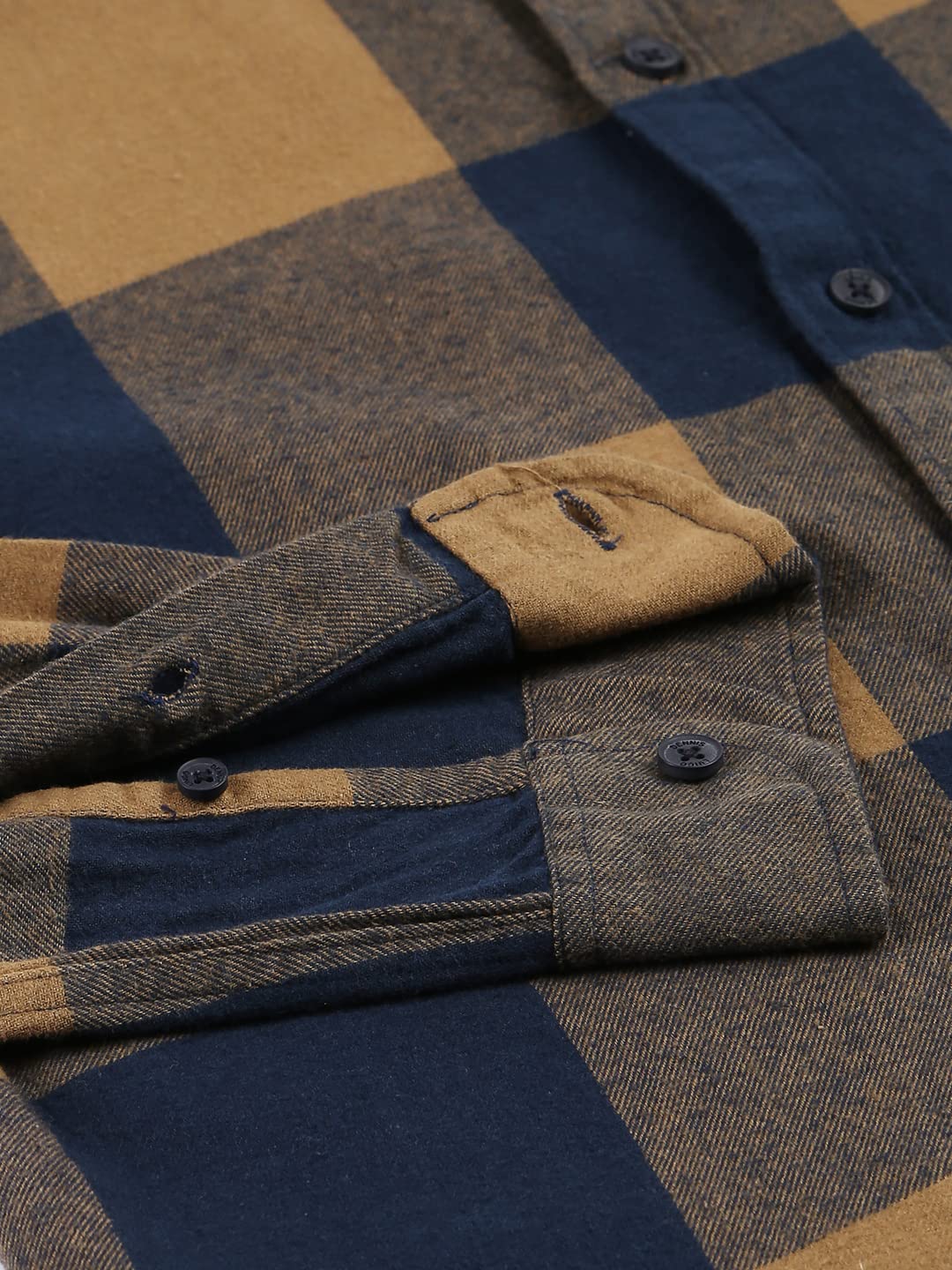 Dennis Lingo Men's Brown Checkered Slim Fit Cotton Casual Shirt (Medium) (Brown) - Image 6