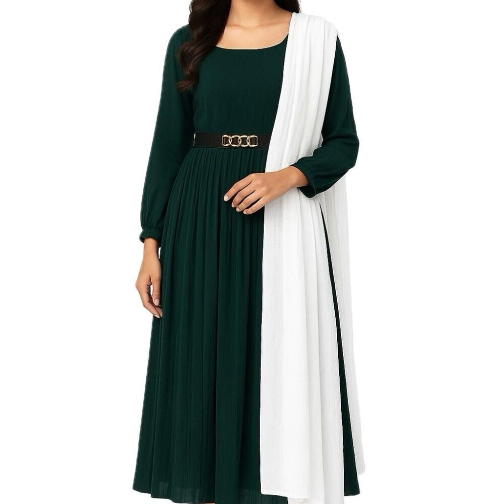 Women's / Girls Chiffon Plain Dupatta | with Pompom border lace | Chunni Casual wear | Lightweight | Scarf | Shawl for Traditional Indian Ethnic Wear | Length 2.25 m | Pack of 1 | WHITE